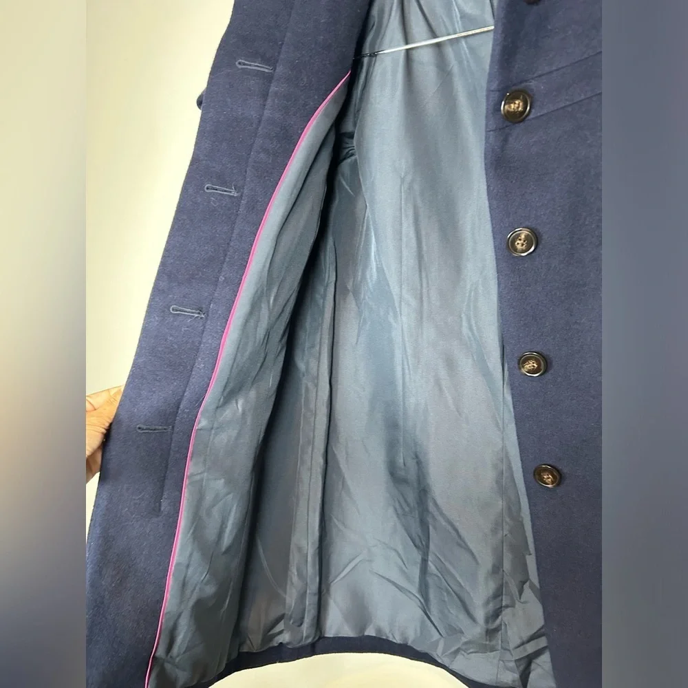 J. Crew Classic Navy Wool-blend Bow-front coat - Picture 6 of 11